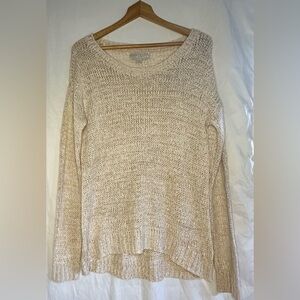 Carolyn Taylor Women’s Tan Long Sleeve Crew Neck Sweater size Medium